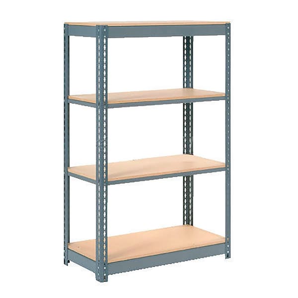 Extra Heavy Duty Shelving 36W x 18D x 60H With 4 Shelves, Wood Deck, Gry